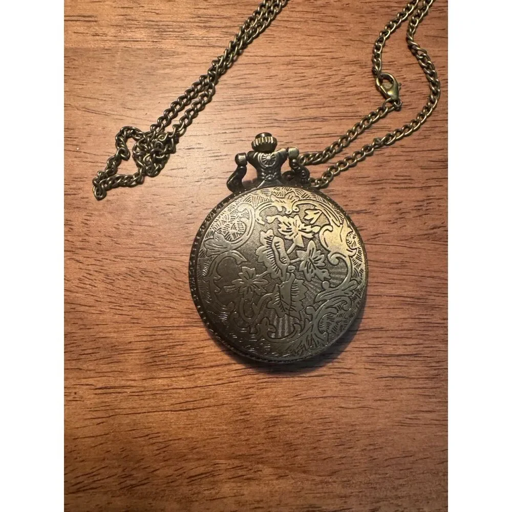 Cannabis Pocket Watch Bronze Tone Quartz Watch